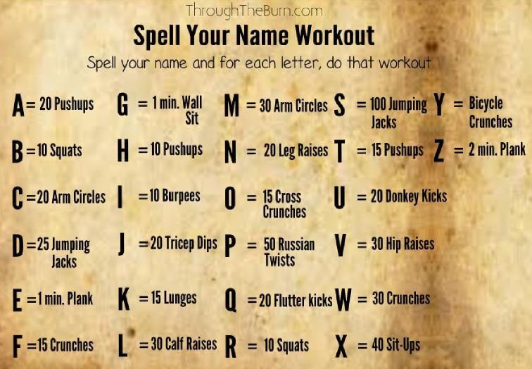 Spell Your Name Workout.